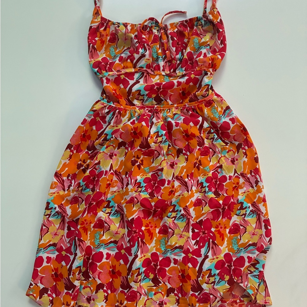 SHEIN Multicolor Floral Backless Dress